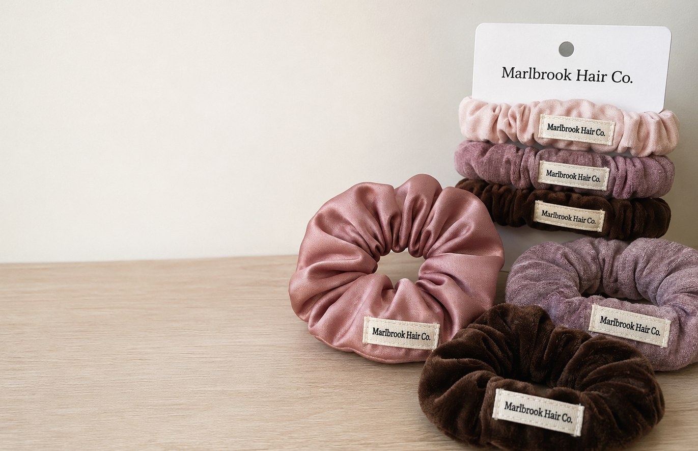 Custom printed scrunchies with logo