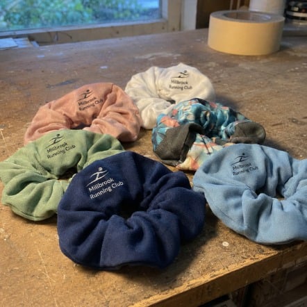 Promotional custom scrunchies with company logo