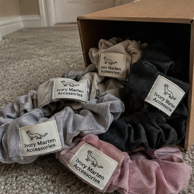 Scrunchies with logo — customer photo